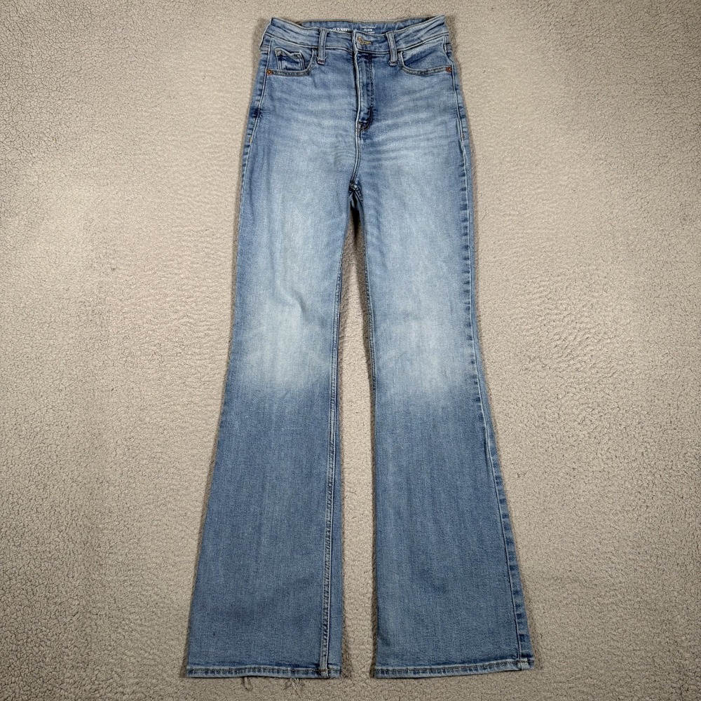 Old Navy Jeans Womens 2 24x30 Blue High Rise Flare 5 Pocket Denim Casual Preppy